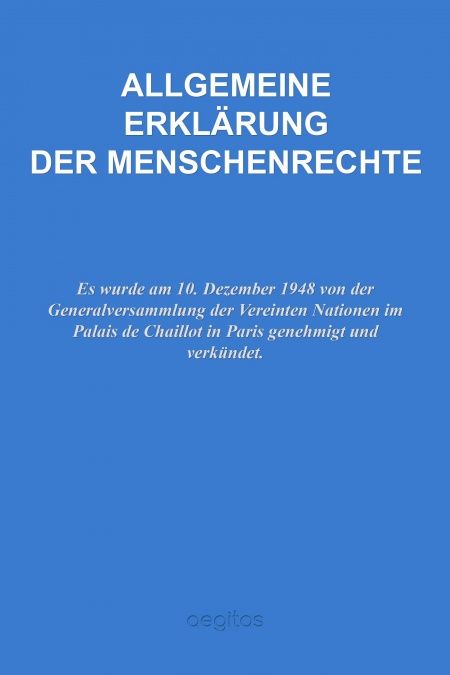 Allgemeine Erklärung der Menschenrechte  - обложка